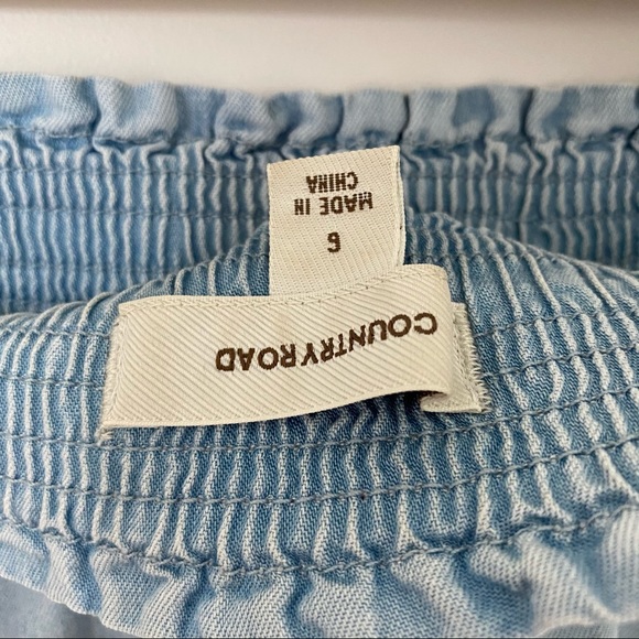 COUNTRY ROAD - light blue skirt elastic waist - Picture 6 of 10